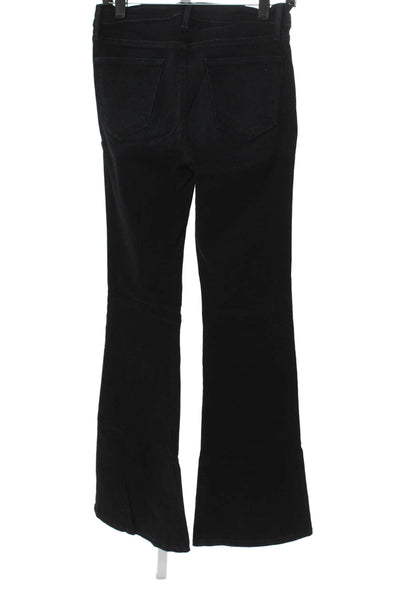 Frame Womens Flared Jeans Black Mid Rise Cotton Blend Inseam 34 Size 29