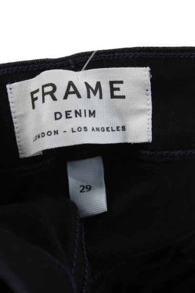 Frame Womens Flared Jeans Black Mid Rise Cotton Blend Inseam 34 Size 29