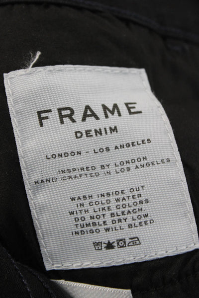 Frame Womens Flared Jeans Black Mid Rise Cotton Blend Inseam 34 Size 29
