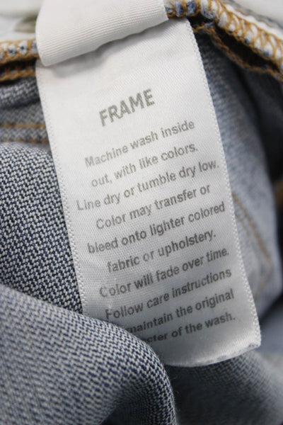 Frame Denim Womens Flared Jeans Blue Low Rise Cotton Blend Size 29