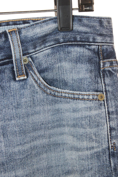 AG-ED Denim Womens Cropped Blue Jeans Button Mid Rise Cotton Size 28