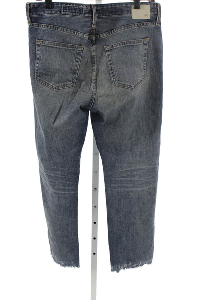 AG-ED Denim Womens Cropped Blue Jeans Button Mid Rise Cotton Size 28