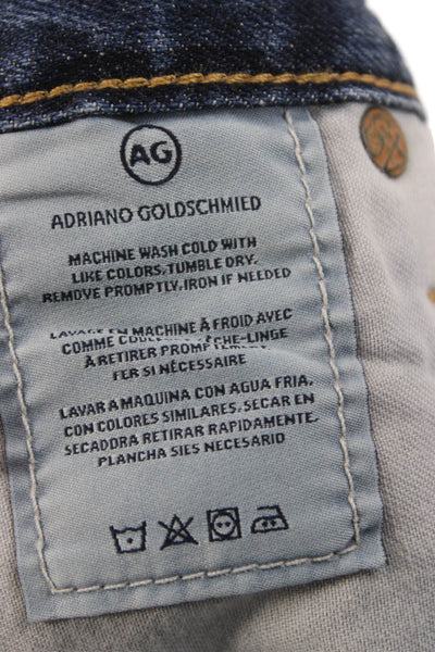 AG-ED Denim Womens Cropped Blue Jeans Button Mid Rise Cotton Size 28