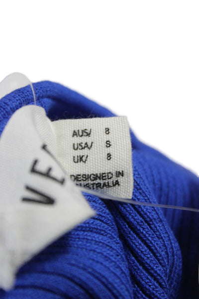 Sovere Women Cropped Knit Tank Blue Round Neck Size 8