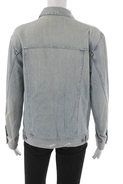 Adriano Goldschmied Womens Basic Blue Button Cotton Jacket Size M