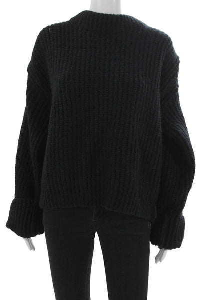 En Saison Women Pullover Sweater Black Crew Neck Long Sleeve Size L