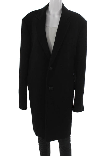 Brooks Brothers Mens Black 100% Camel Hair Overcoat Button Size 38
