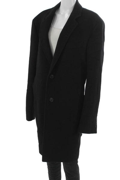 Brooks Brothers Mens Black 100% Camel Hair Overcoat Button Size 38