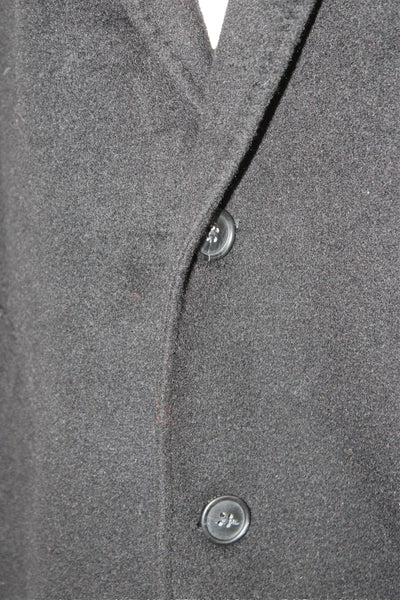 Brooks Brothers Mens Black 100% Camel Hair Overcoat Button Size 38