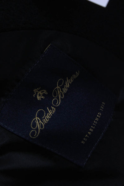 Brooks Brothers Mens Black 100% Camel Hair Overcoat Button Size 38