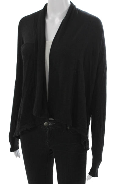 Athleta Womens Cardigan V-Neck Long Sleeve Black Modal Size 2XS