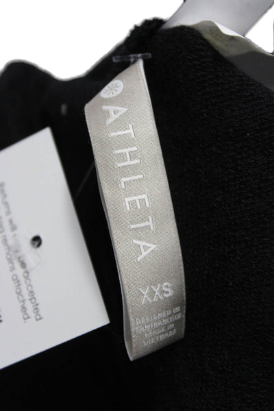 Athleta Womens Cardigan V-Neck Long Sleeve Black Modal Size 2XS