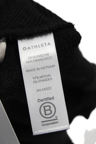 Athleta Womens Cardigan V-Neck Long Sleeve Black Modal Size 2XS