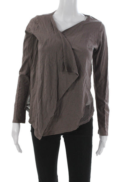 Velvet by Graham & Spencer Womens Blouse Gray V-Neck Long Sleeve Size S