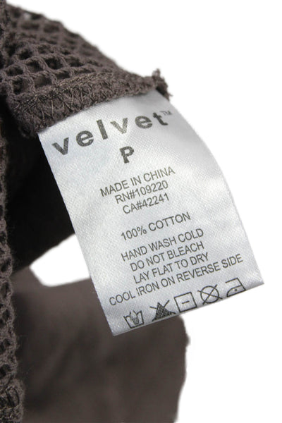 Velvet by Graham & Spencer Womens Blouse Gray V-Neck Long Sleeve Size S