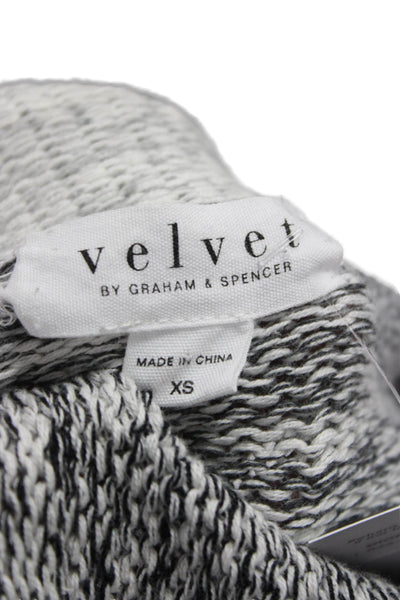Velvet by Graham & Spencer Women Black Geometric Cardigan Size XS