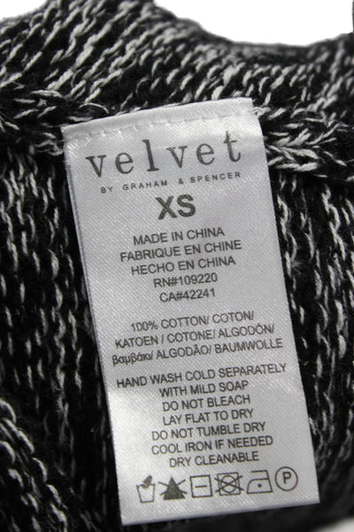 Velvet by Graham & Spencer Women Black Geometric Cardigan Size XS