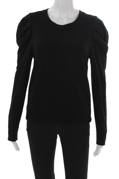 RDI Women Pullover Sweatshirt Black 100% Cotton Crew Neck Long Sleeve Size S