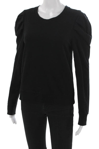 RDI Women Pullover Sweatshirt Black 100% Cotton Crew Neck Long Sleeve Size S