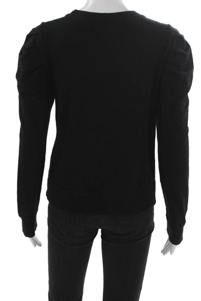 RDI Women Pullover Sweatshirt Black 100% Cotton Crew Neck Long Sleeve Size S