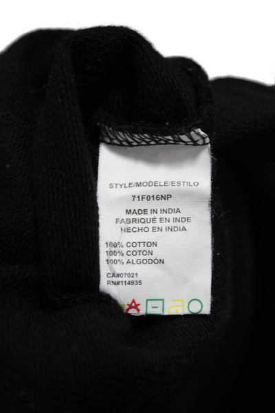 RDI Women Pullover Sweatshirt Black 100% Cotton Crew Neck Long Sleeve Size S