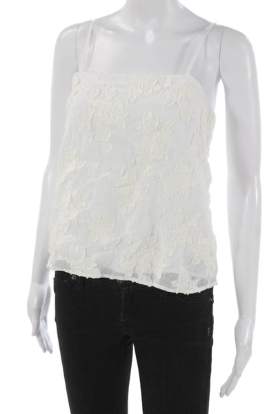 Vince Womens Floral Cotton Square Neck Camisole Sleeveless Size XS