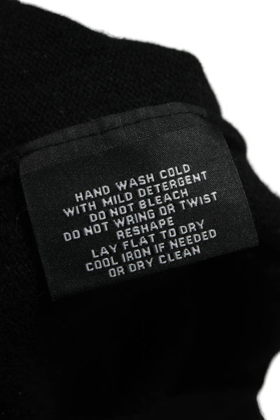 Sutton Cashmere Women Pullover Sweater Black Cashmere Crew Neck Size XS