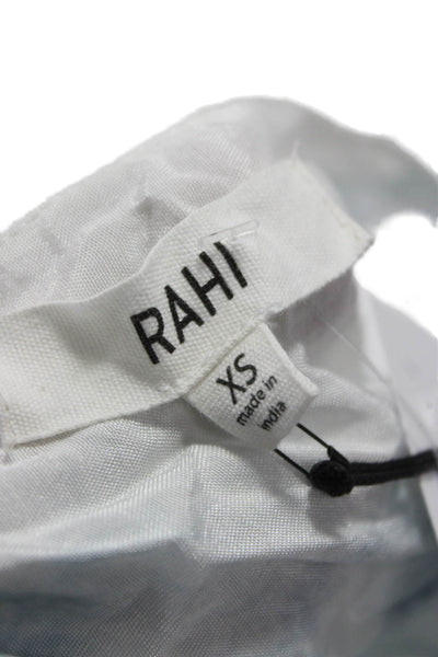 Rahi Women White Tie Dye V Neck Cropped Viscose Sleeveless Blouse Size XS