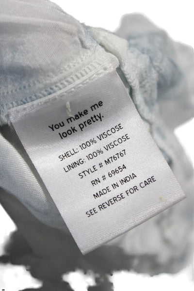 Rahi Women White Tie Dye V Neck Cropped Viscose Sleeveless Blouse Size XS