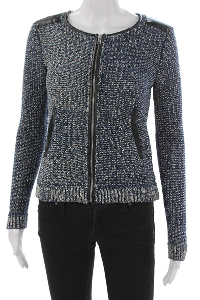 Ella Moss Women Blue Basic Jacket Woven Long Sleeve Zip Size XS