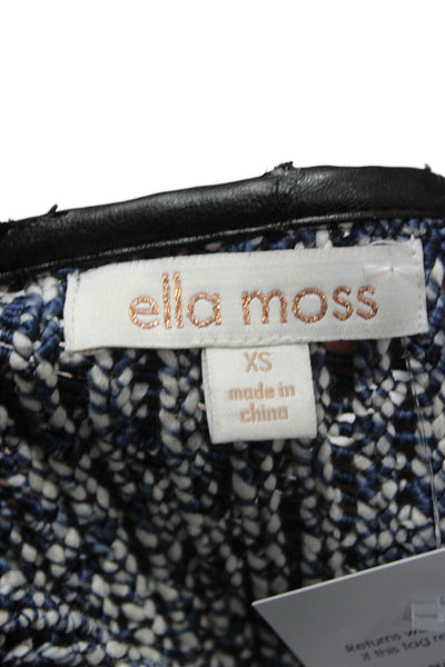Ella Moss Women Blue Basic Jacket Woven Long Sleeve Zip Size XS