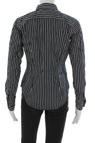Ralph Lauren Sport Women Striped Button-Down Cotton Long Sleeve Blue Size 2