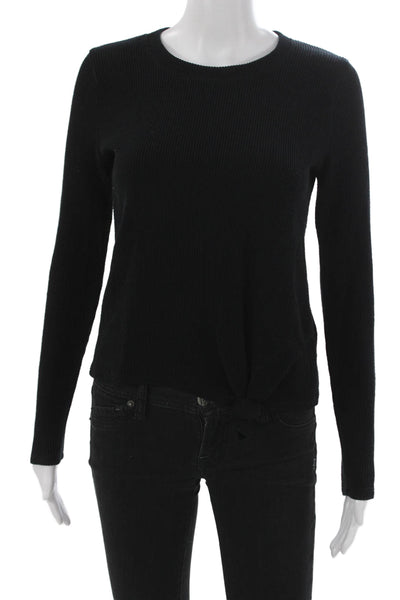 Madewell Womens Black Cotton Long Sleeve Crewneck T-Shirt Pullover Size XS