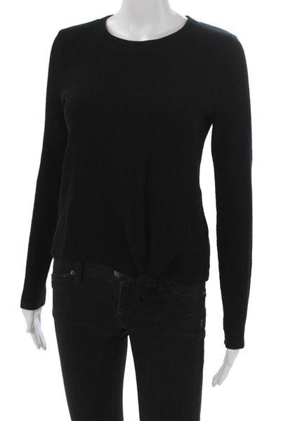 Madewell Womens Black Cotton Long Sleeve Crewneck T-Shirt Pullover Size XS