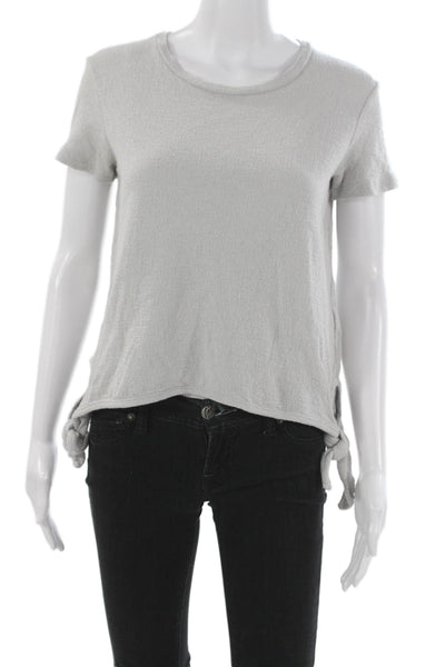 Madewell Womens Basic Cotton Crew Neck T-Shirt Gray Short Sleeve Size 2XS