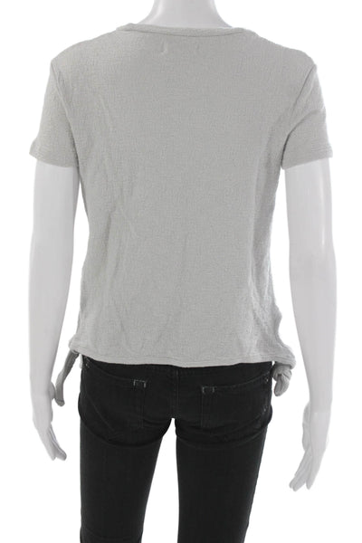Madewell Womens Basic Cotton Crew Neck T-Shirt Gray Short Sleeve Size 2XS