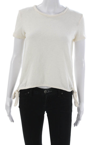 Madewell Womens Basic Tee Ivory 100% Cotton Short Sleeve Round Neck Size 2XS