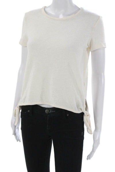 Madewell Womens Basic Tee Ivory 100% Cotton Short Sleeve Round Neck Size 2XS