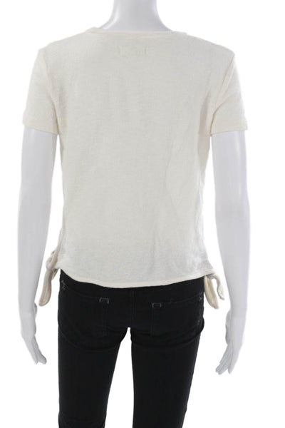 Madewell Womens Basic Tee Ivory 100% Cotton Short Sleeve Round Neck Size 2XS