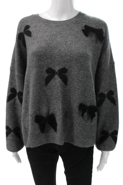 CeCe Womens Pullover Sweater Gray Acrylic Crew Neck Long Sleeve Size XL