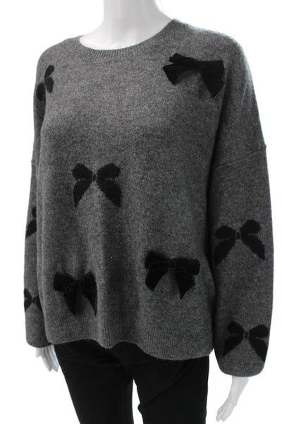 CeCe Womens Pullover Sweater Gray Acrylic Crew Neck Long Sleeve Size XL