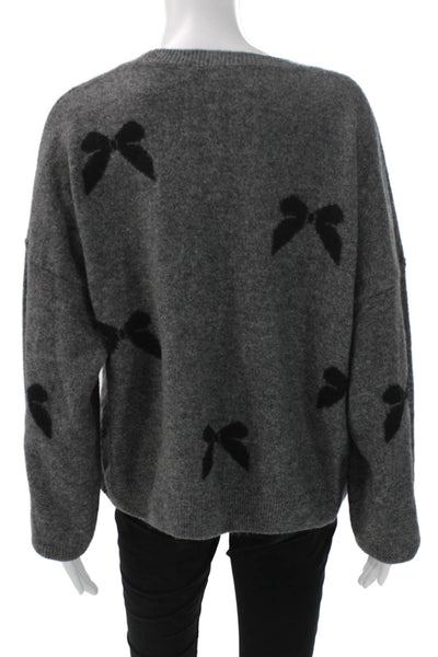 CeCe Womens Pullover Sweater Gray Acrylic Crew Neck Long Sleeve Size XL