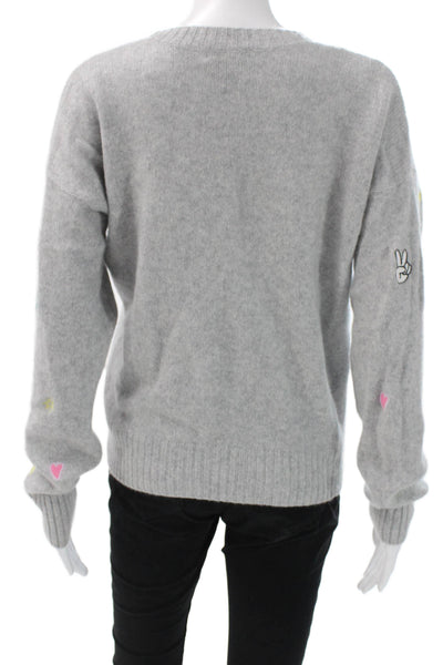 Aqua Womens Gray Cashmere Pullover Sweater Crew Neck Long Sleeve Size S