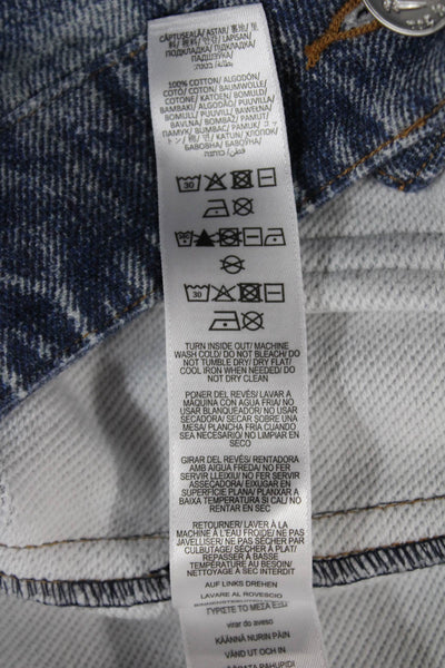 Rag & Bone Women Basic Jacket Blue Cotton Button Solid Long Sleeve Fall Size M