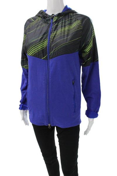 Nike Unisex Blue Colorblock Windbreaker Polyester Zip Long Sleeve Size S