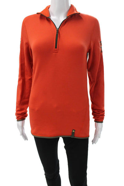RLX Ralph Lauren Womens Orange Collared Pullover Zip Polyester Casual Size M