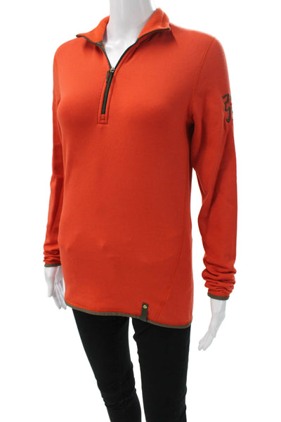 RLX Ralph Lauren Womens Orange Collared Pullover Zip Polyester Casual Size M
