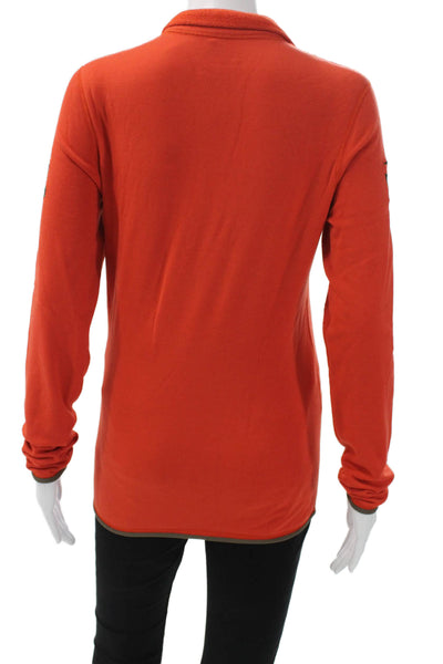 RLX Ralph Lauren Womens Orange Collared Pullover Zip Polyester Casual Size M