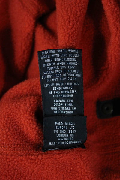 RLX Ralph Lauren Womens Orange Collared Pullover Zip Polyester Casual Size M