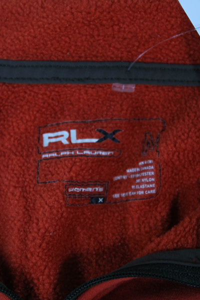 RLX Ralph Lauren Womens Orange Collared Pullover Zip Polyester Casual Size M